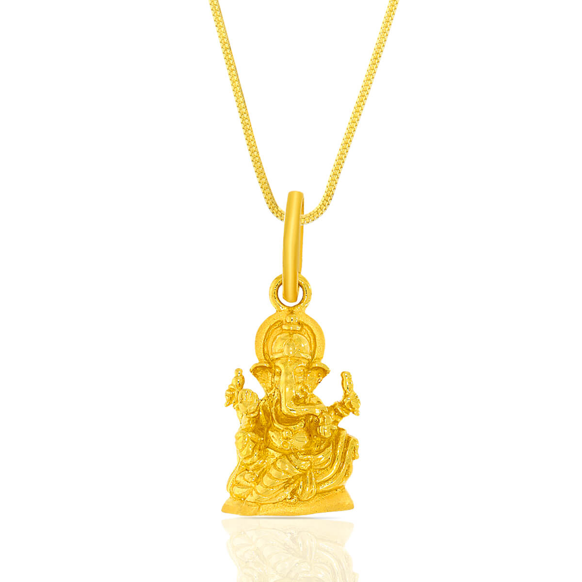 Blessed by Ganesh God Gold Pendant with Free Gold Coin