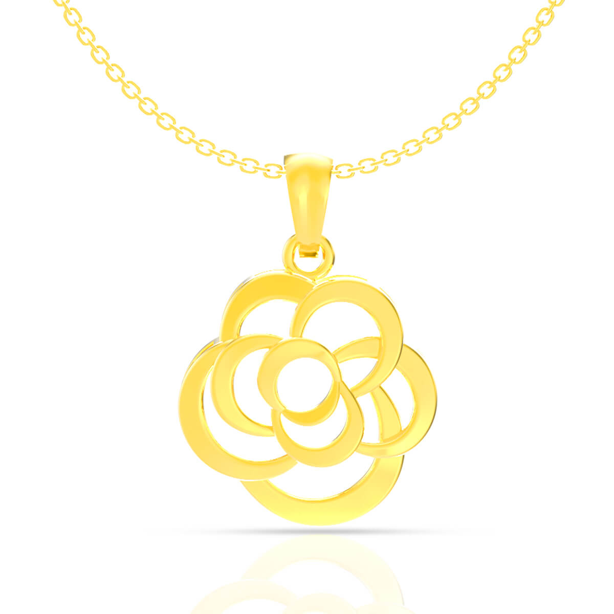 Blooms of Elegance The Rose Flower Gold Pendant with Free Gold Coin