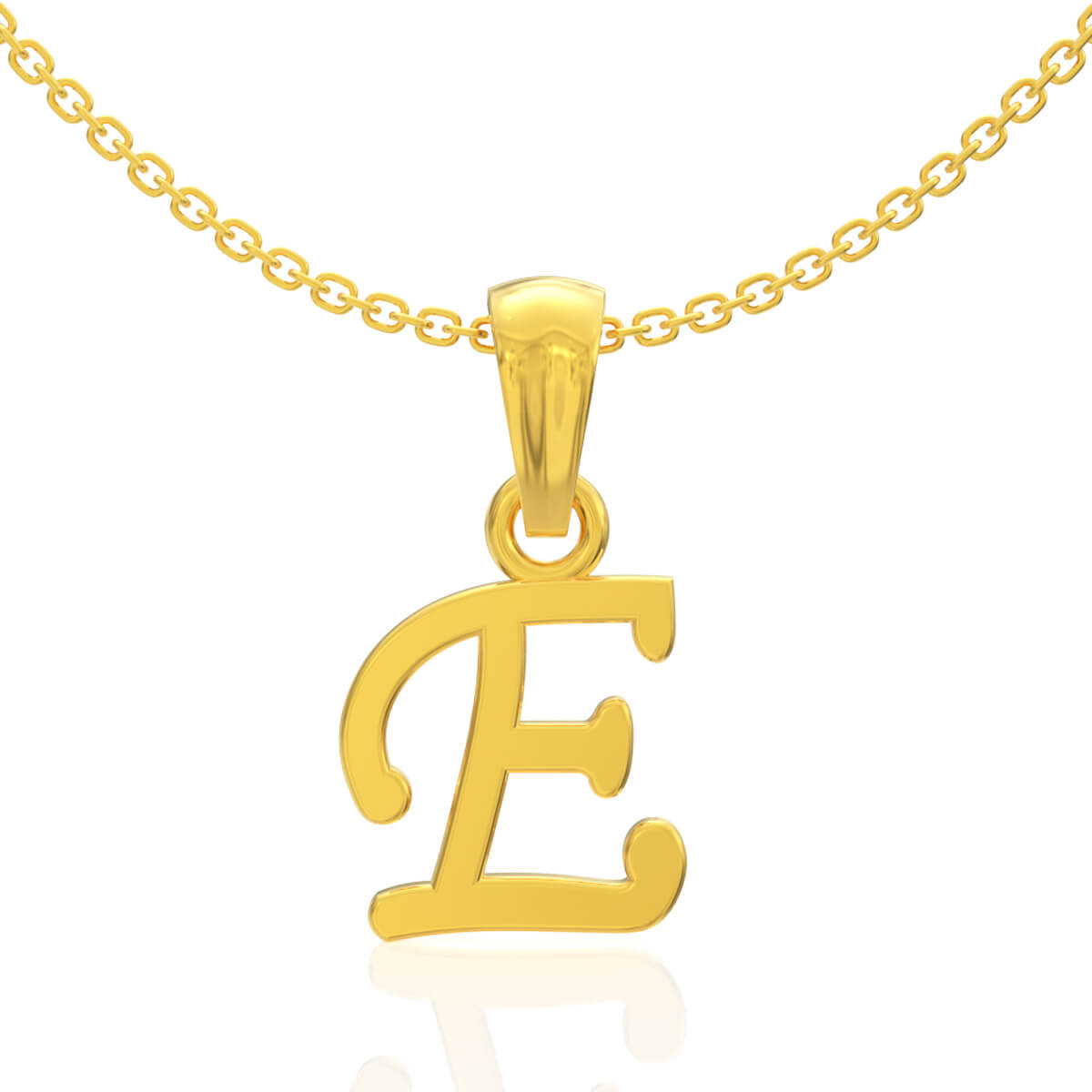 Eternal E Letter Gold Pendant with Free Gold Coin