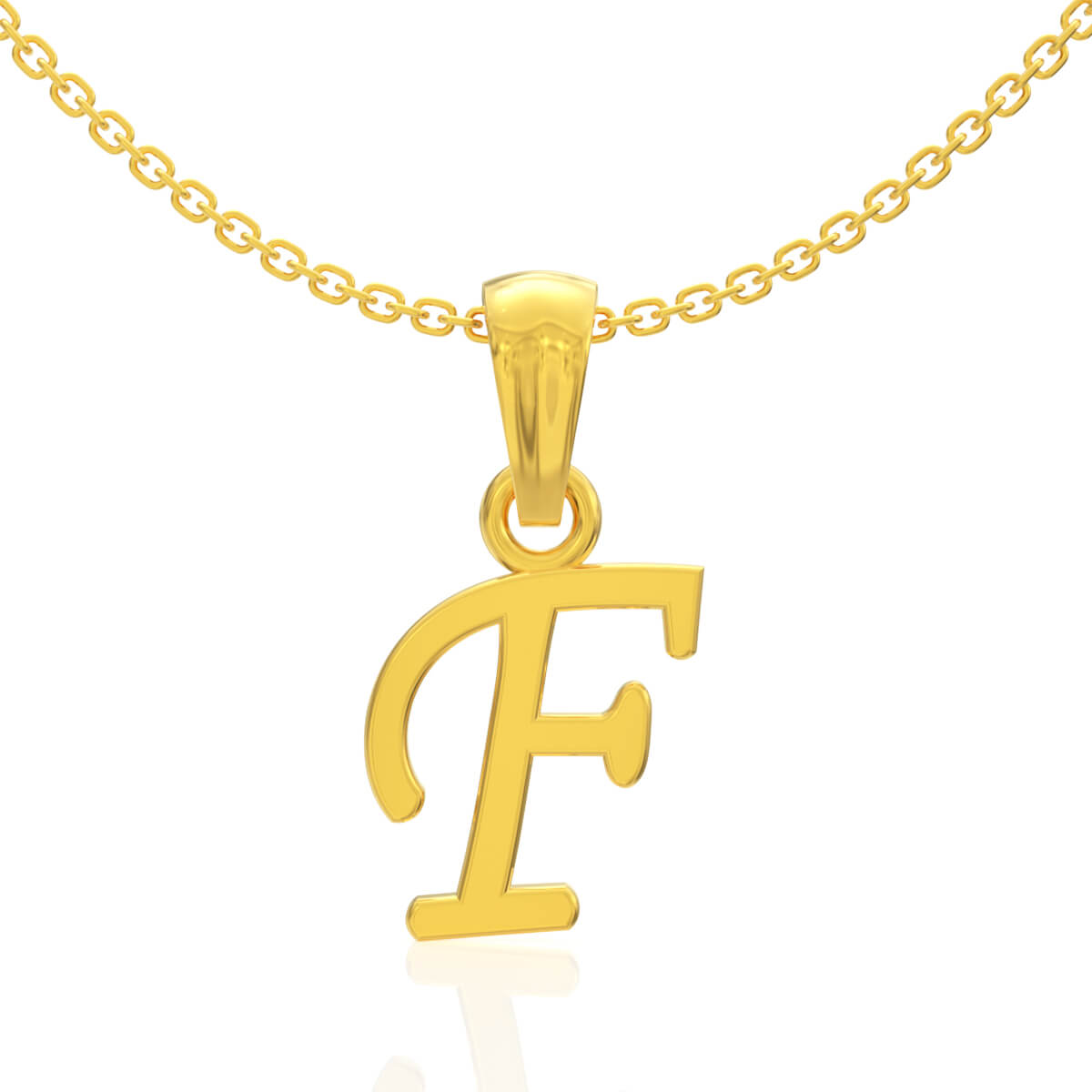 Forever F Letter Gold Pendant with Free Gold Coin