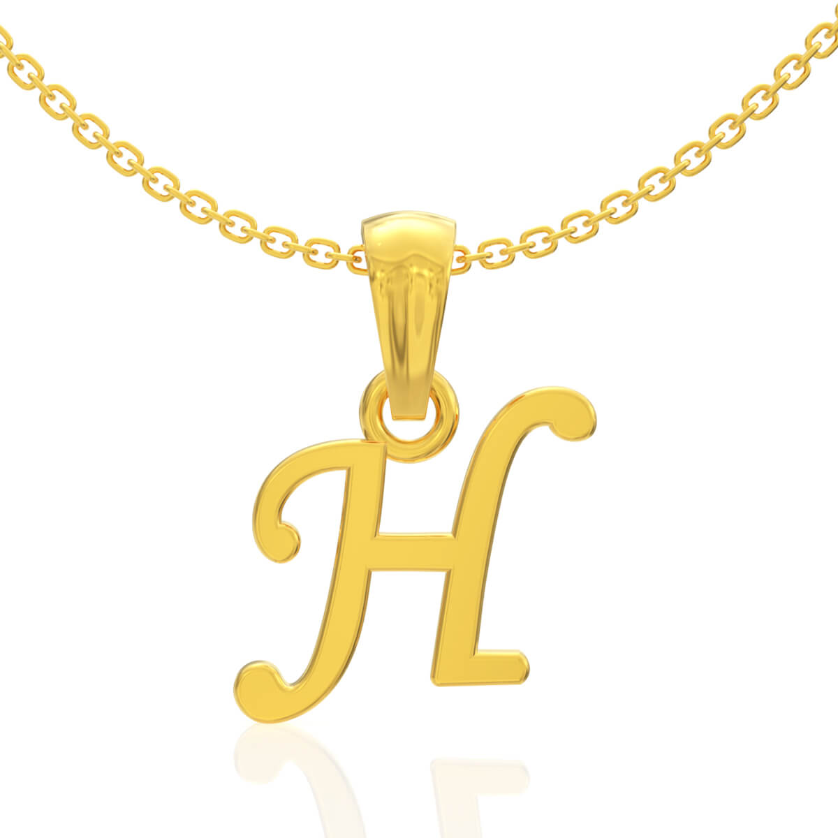 Heartfelt H Letter Gold Pendant with Free Gold Coin