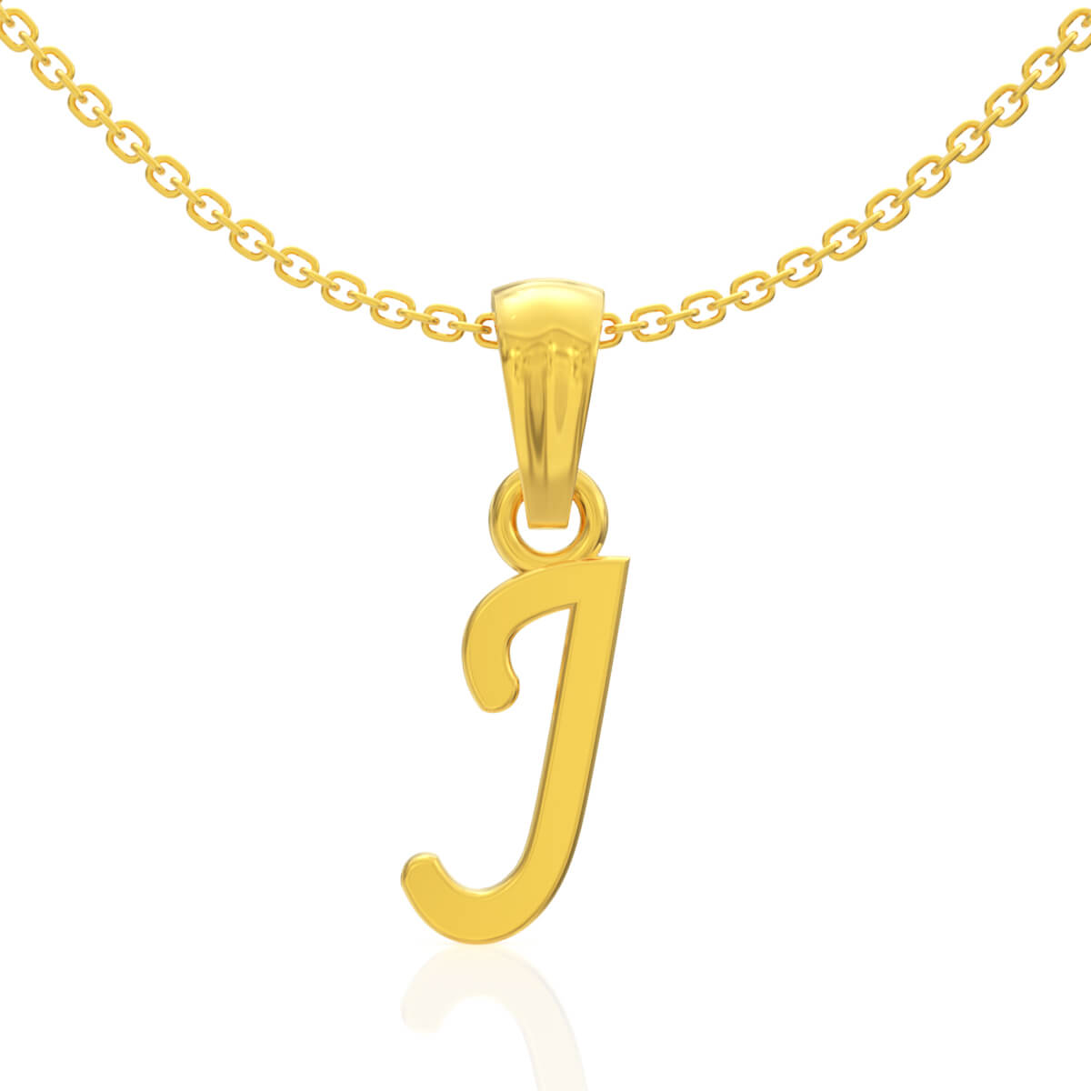 Jewel J Letter Gold Pendant with Free Gold Coin