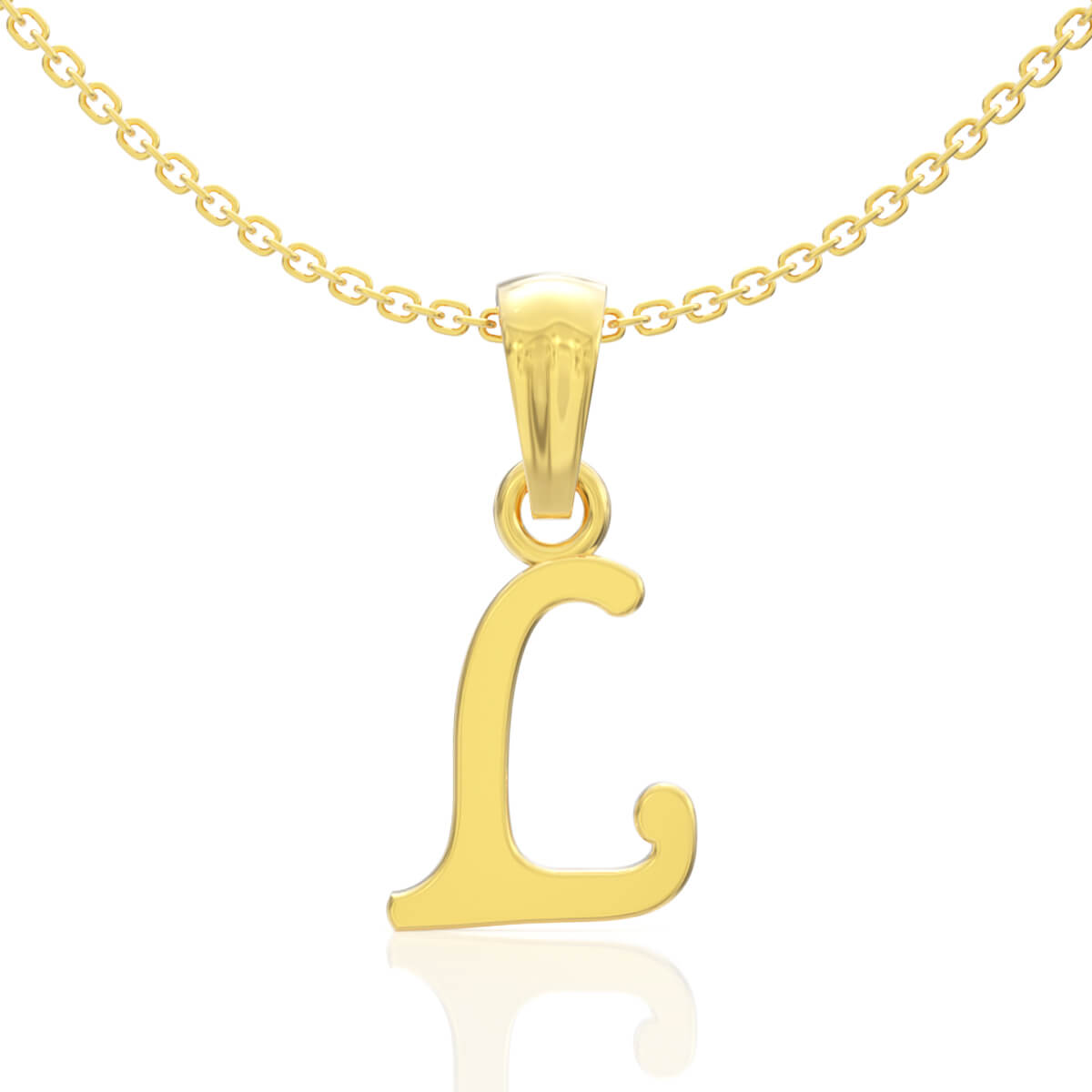 Loved L Letter Gold Pendant with Free Gold Coin