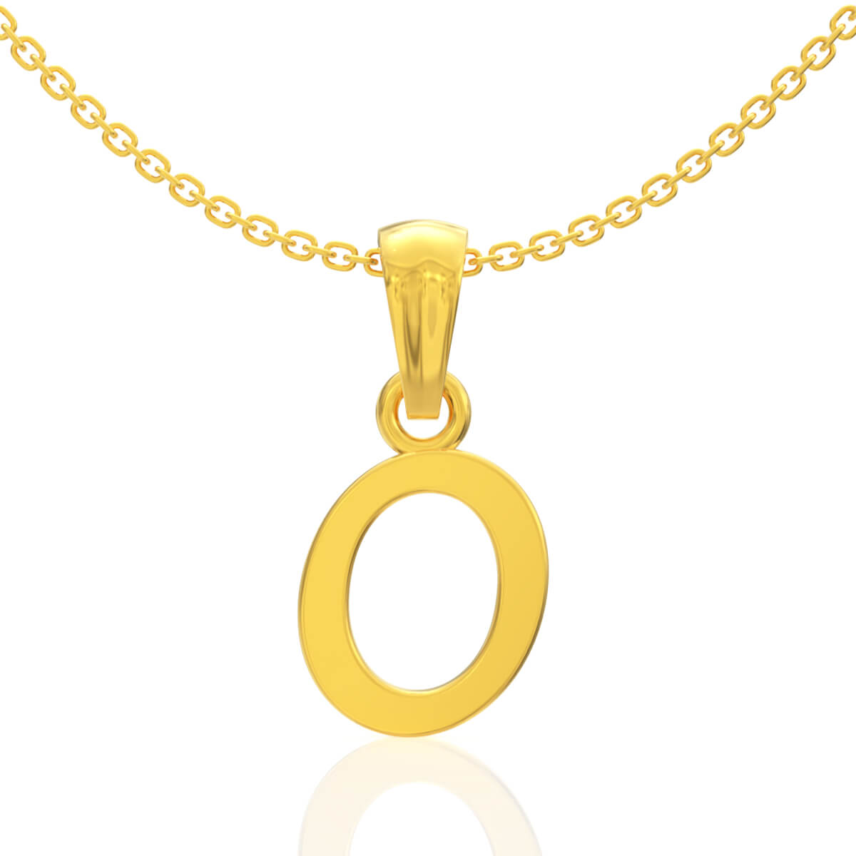 Oasis O Letter Gold Pendant with Free Gold Coin