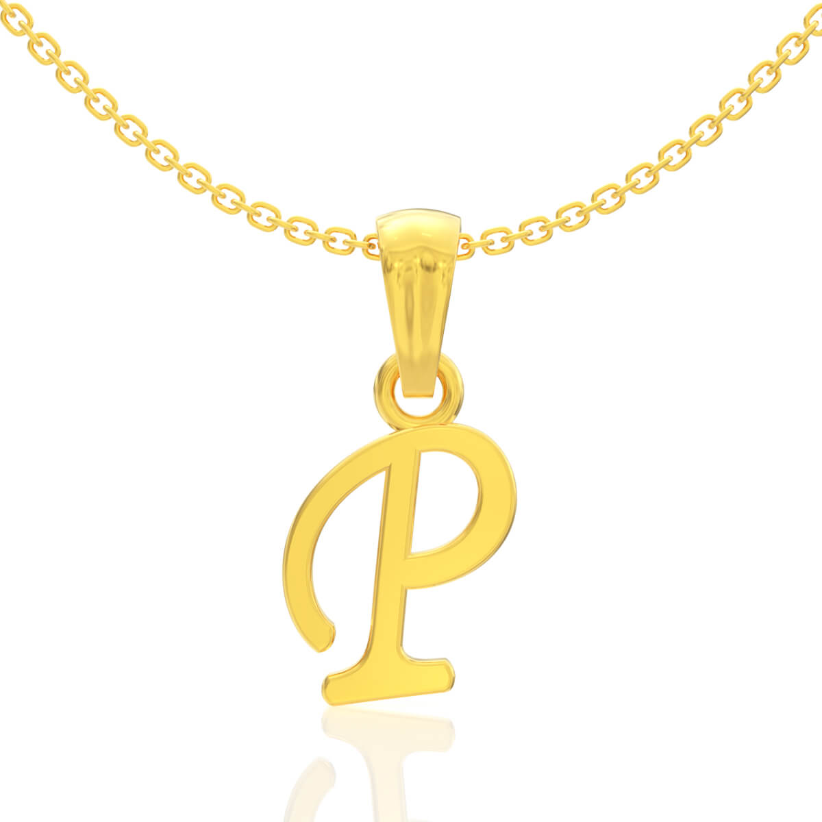 Precious P Letter Gold Pendant with Free Gold Coin