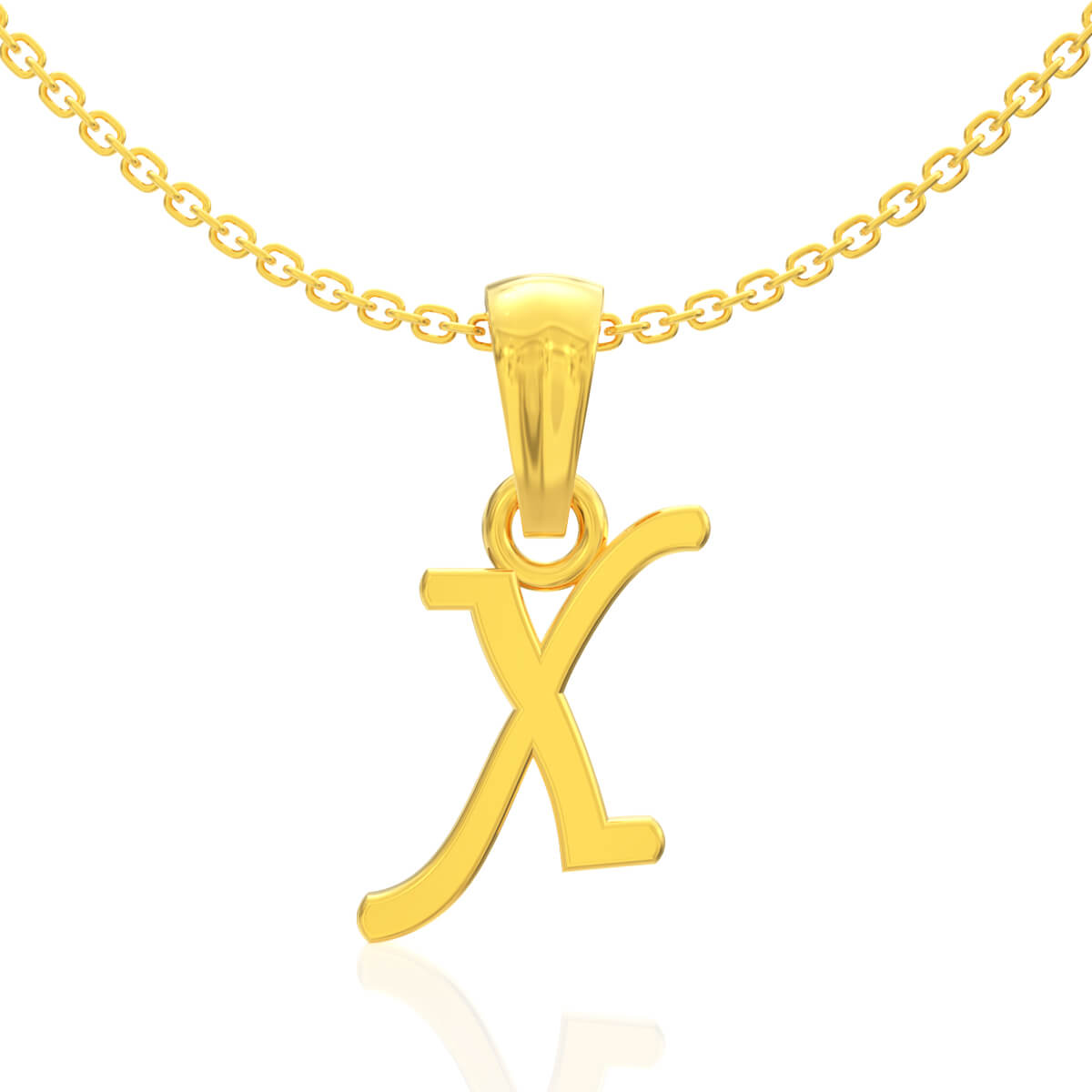 Xenial X letter Gold Pendant with Free Gold Coin