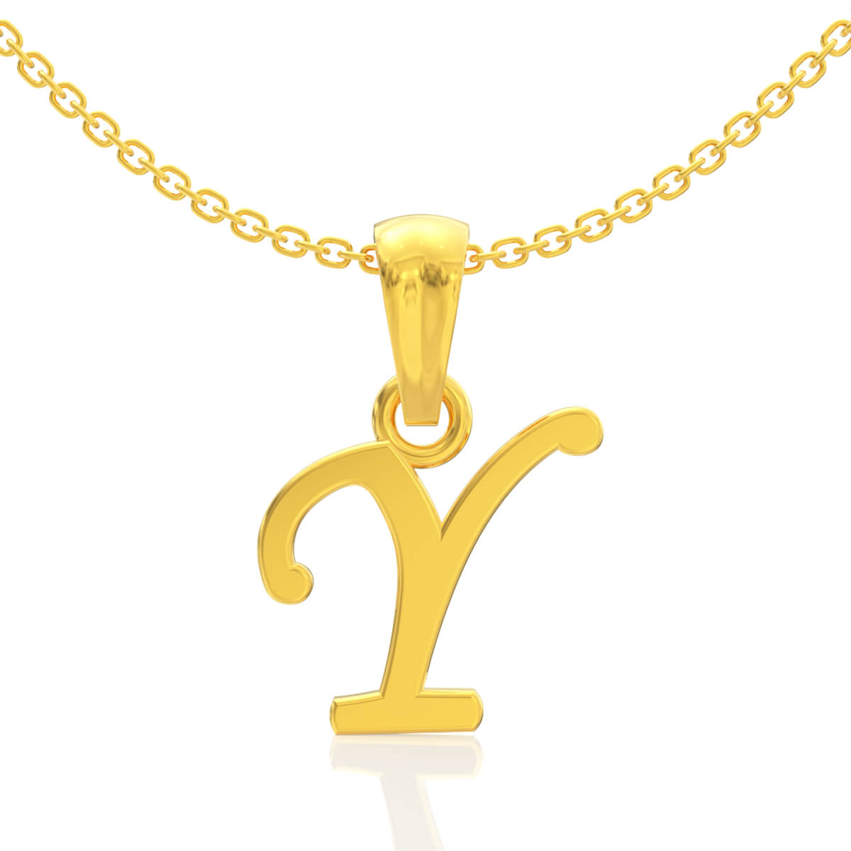 Yvaine Y Letter Gold Pendant with Free Gold Coin