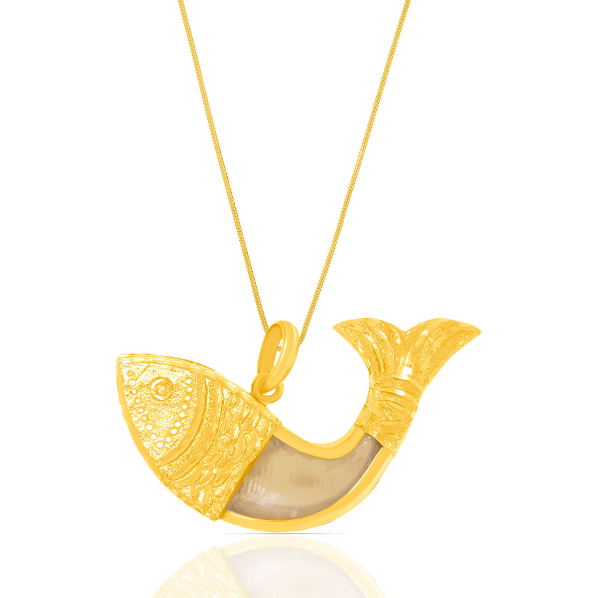 Ocean Whisper Fish Pendant with Free Gold Coin