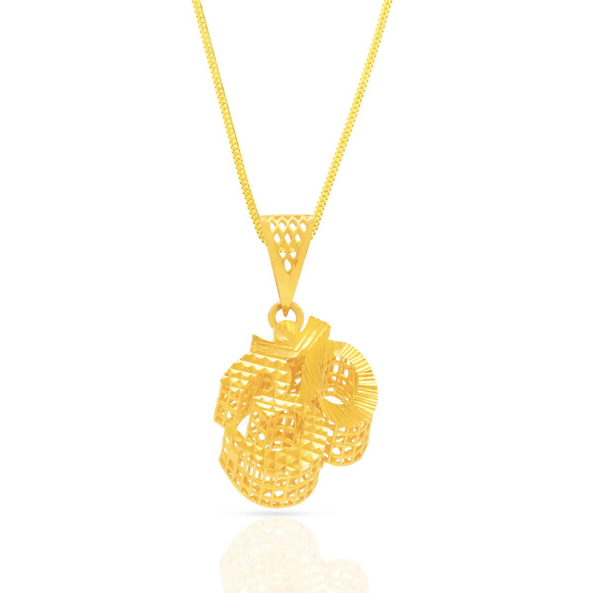 3D Om Gold Pendant with Free Gold Coin