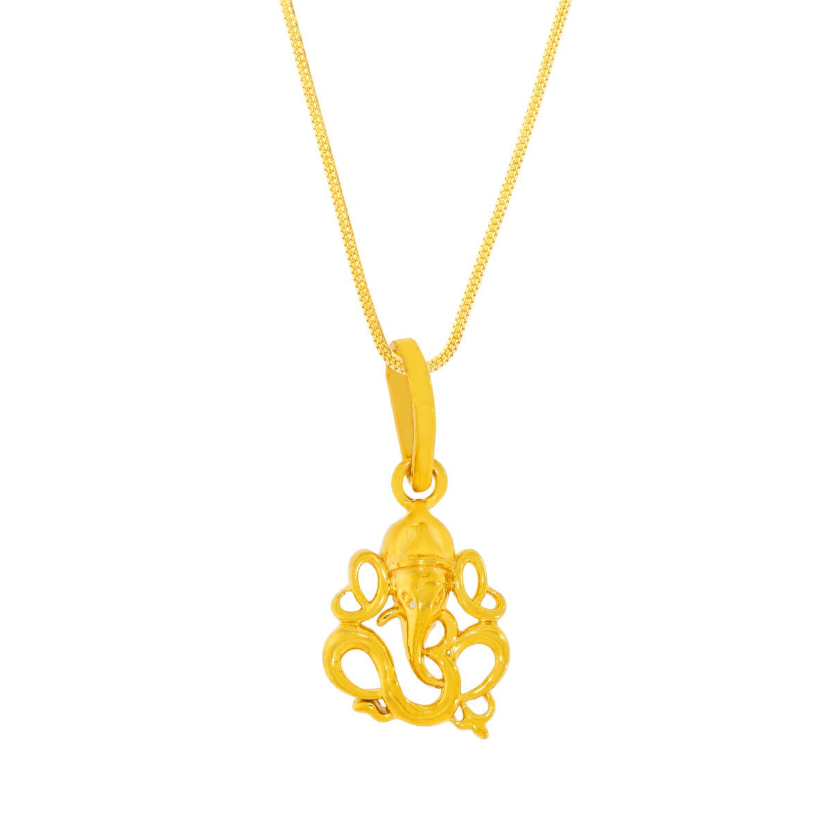 Divine Vignesh Ganpati Gold God Pendant with Free Gold Coin