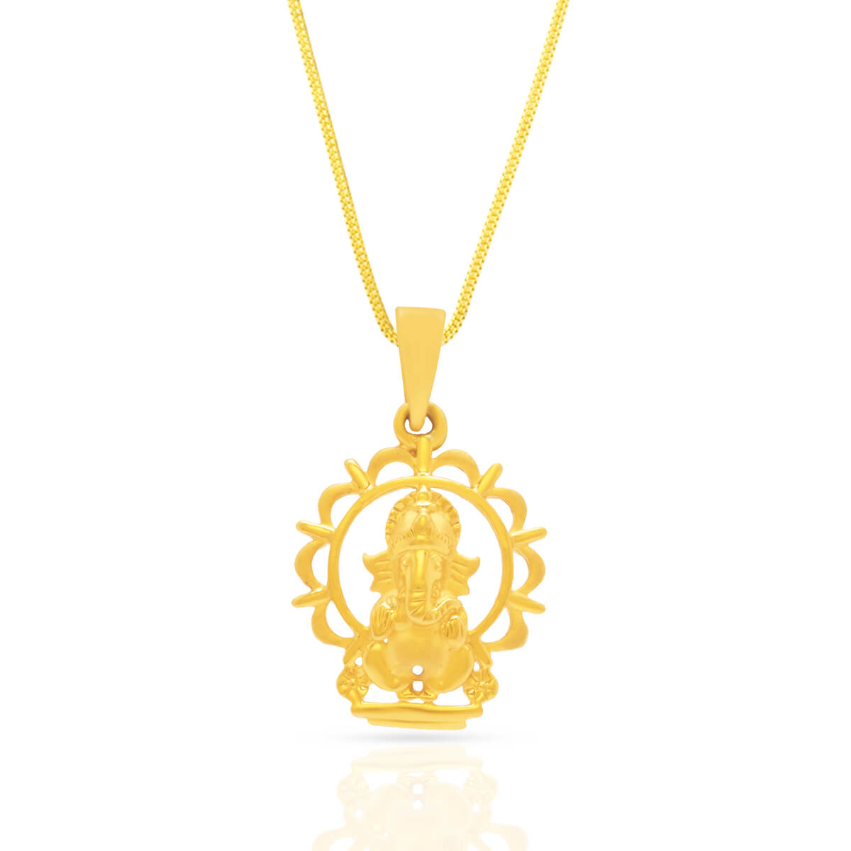 Ganesh Makhar Gold God Pendant with Free Gold Coin