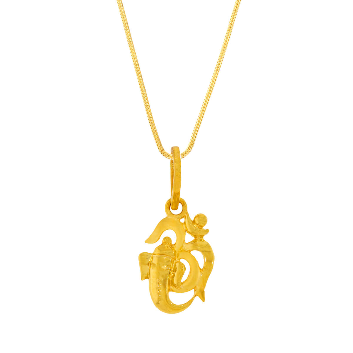 Gajanana Gold God Pendant with Free Gold Coin