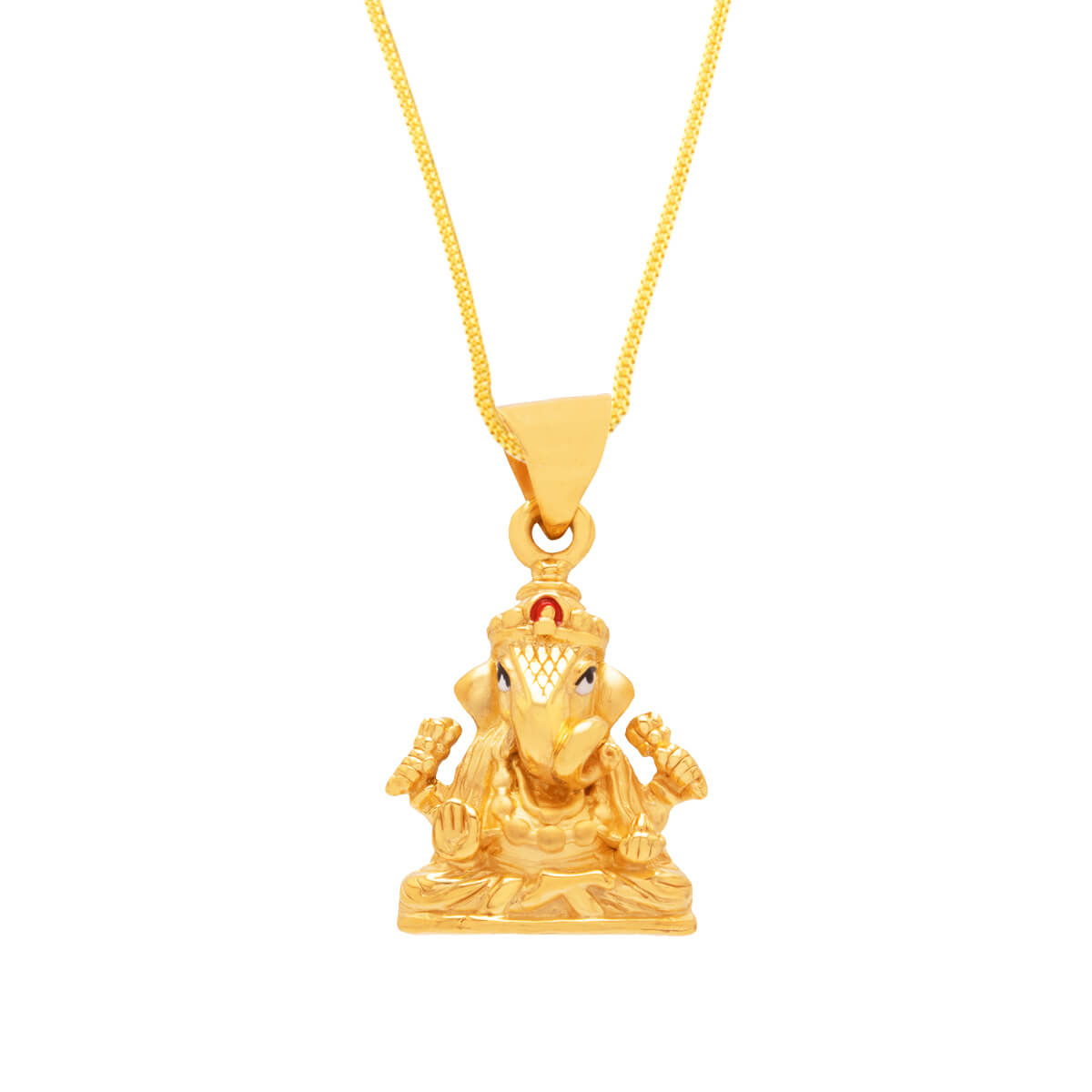 Blessings in Gold Exquisite Ganesha God Pendant with Free Gold Coin