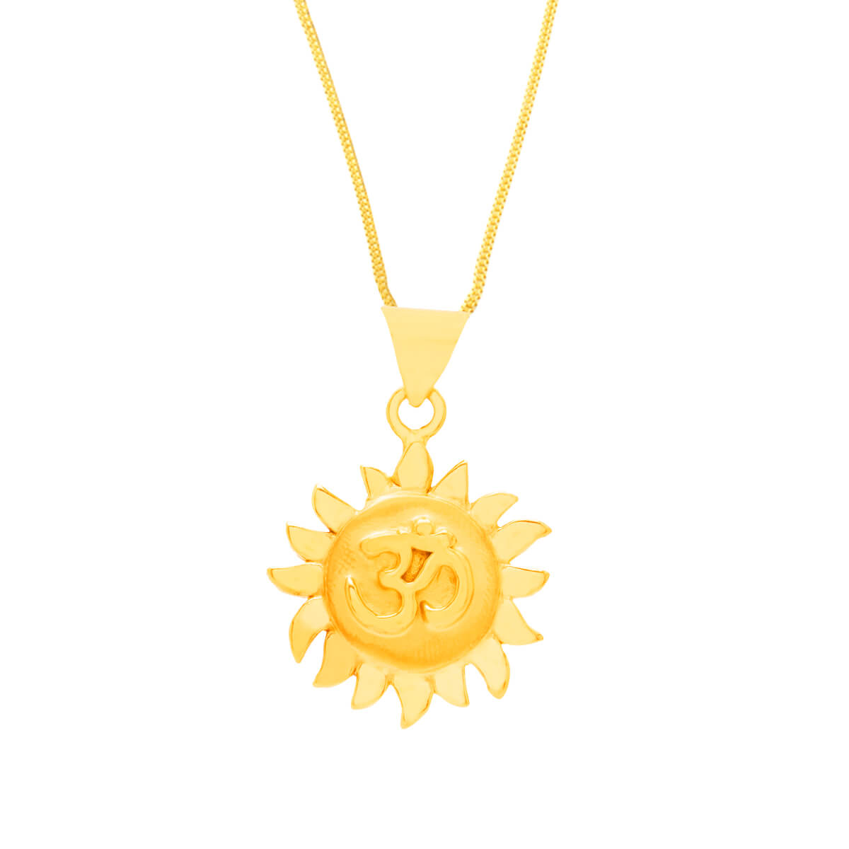 Divine Fusion Om and Sun Pendant in Gold