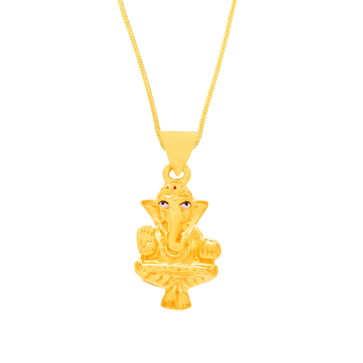 Blissful Ganesha Gold God Pendant