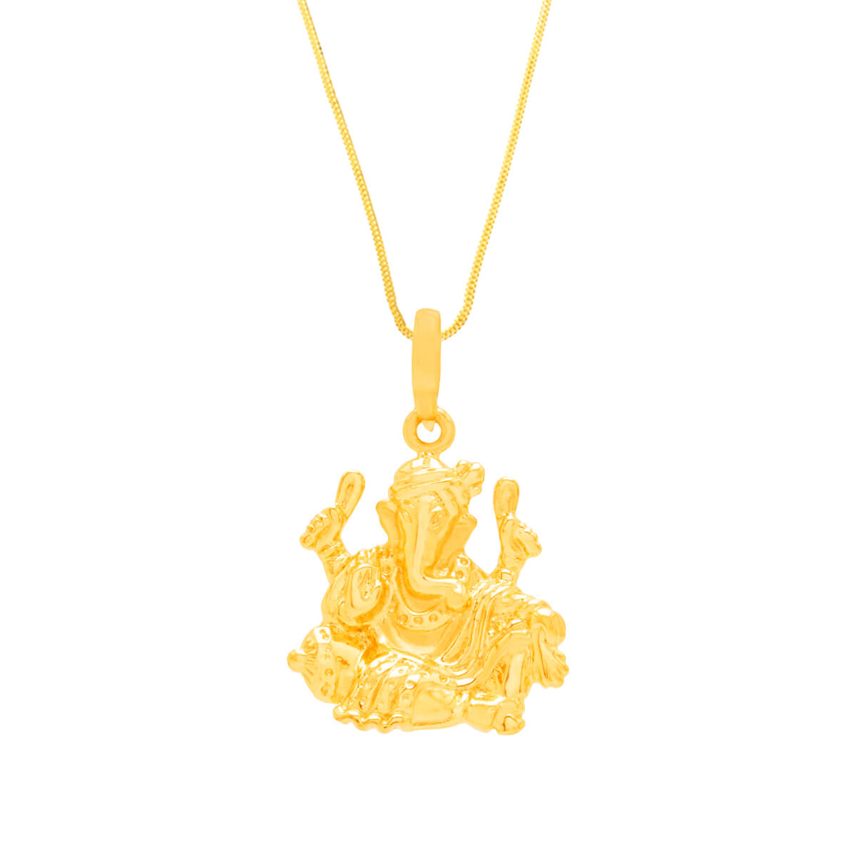 Golden Ganesha Symbolism and Spirituality God Gold Pendant with Free Gold Coin