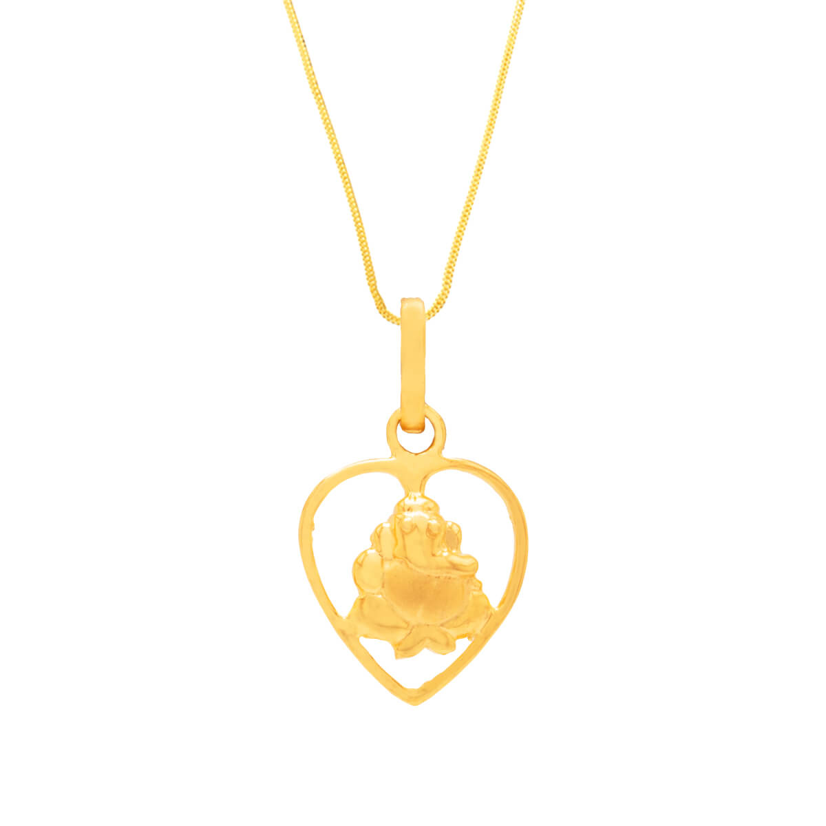 Loving Ganesha Gold God Pendant with Free Gold Coin