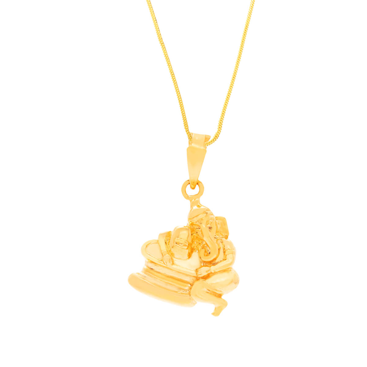 Ganesh and Shivling Gold God Pendant