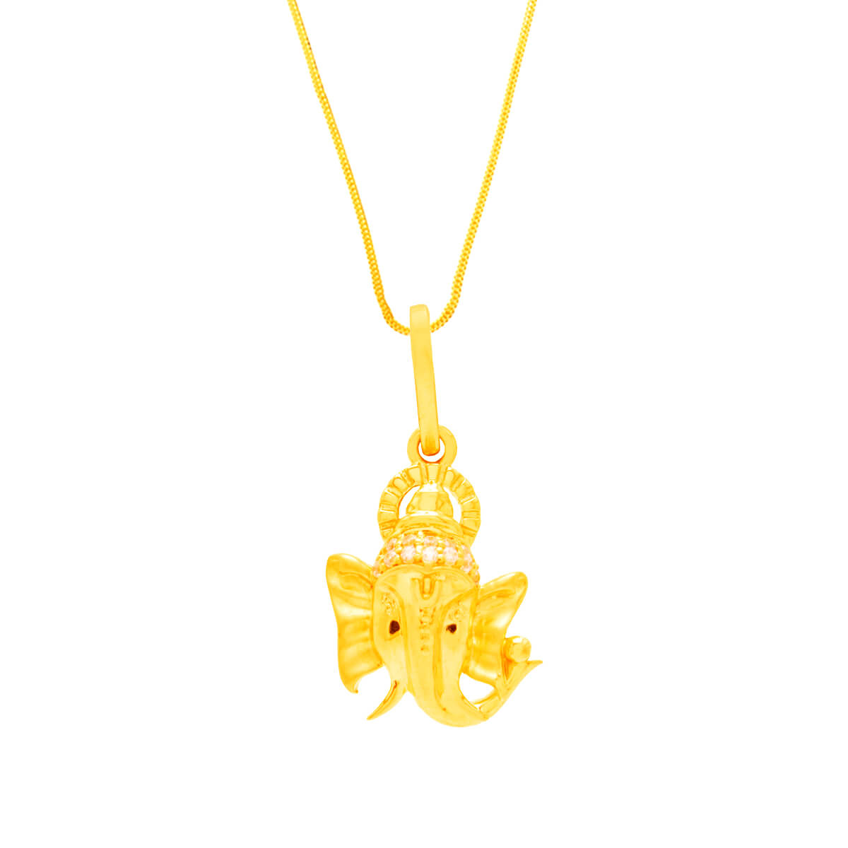 Majestic Ganesh 22kt Gold God Pendant with Free Gold Coin