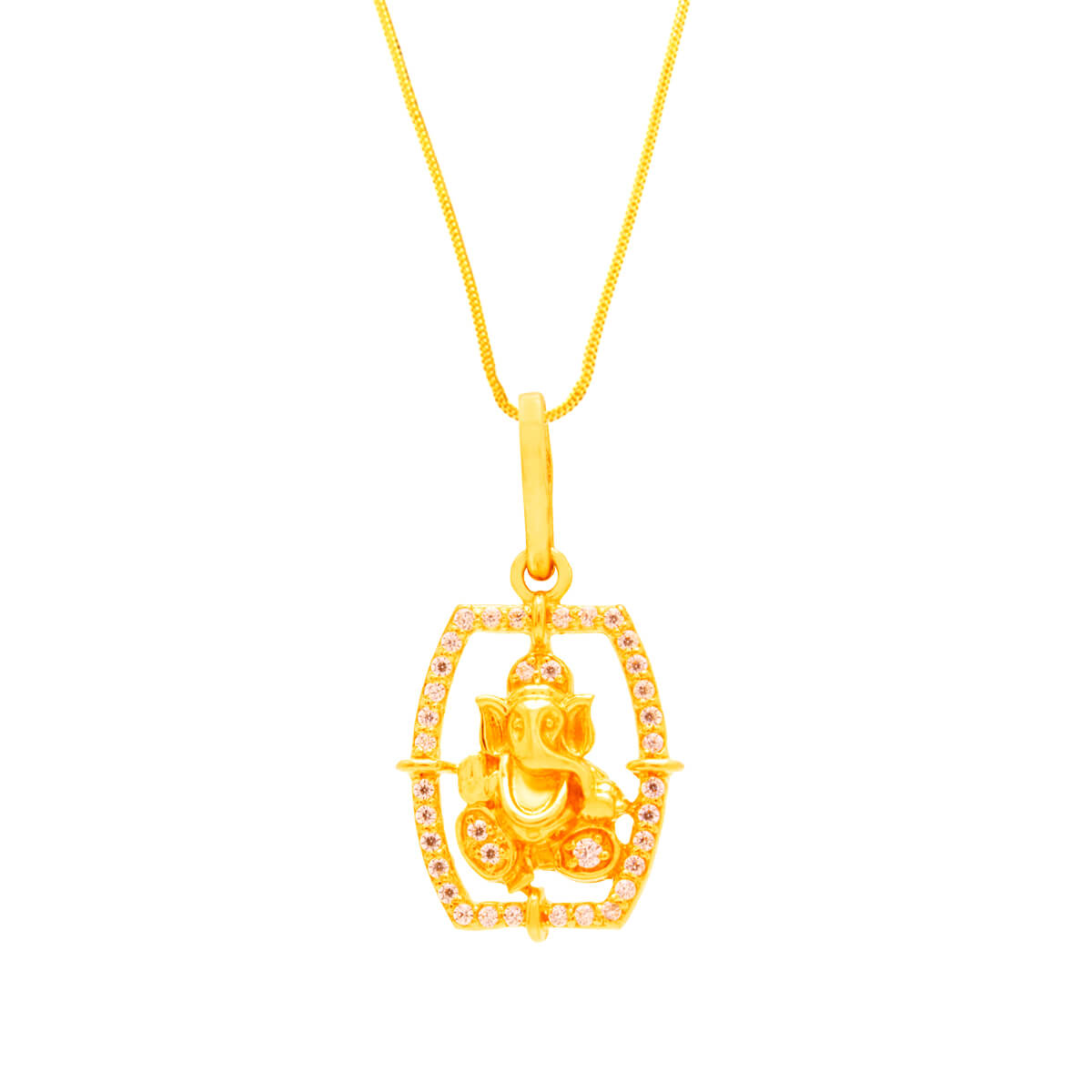 Auspicious Elegance 22kt Ganesh Gold God Pendant with Free Gold Coin