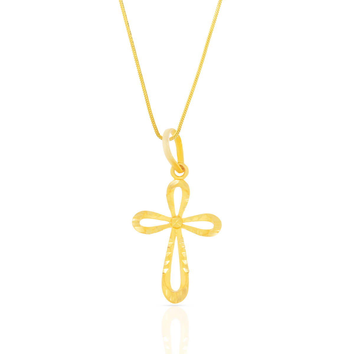 Floral Cross Gold God Pendant