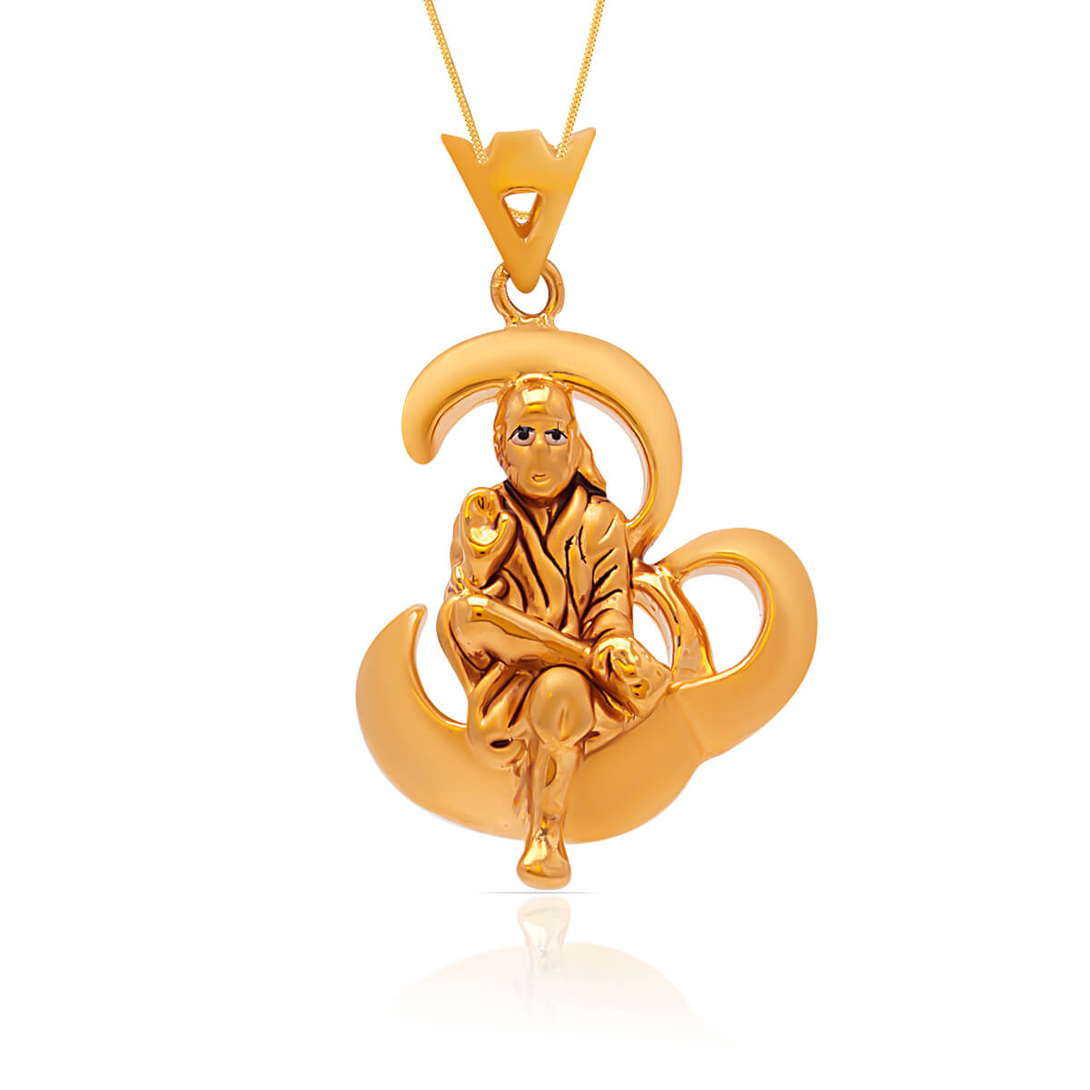 Om & Sai Baba Antique Gold Finish Pendant with Free Gold Coin