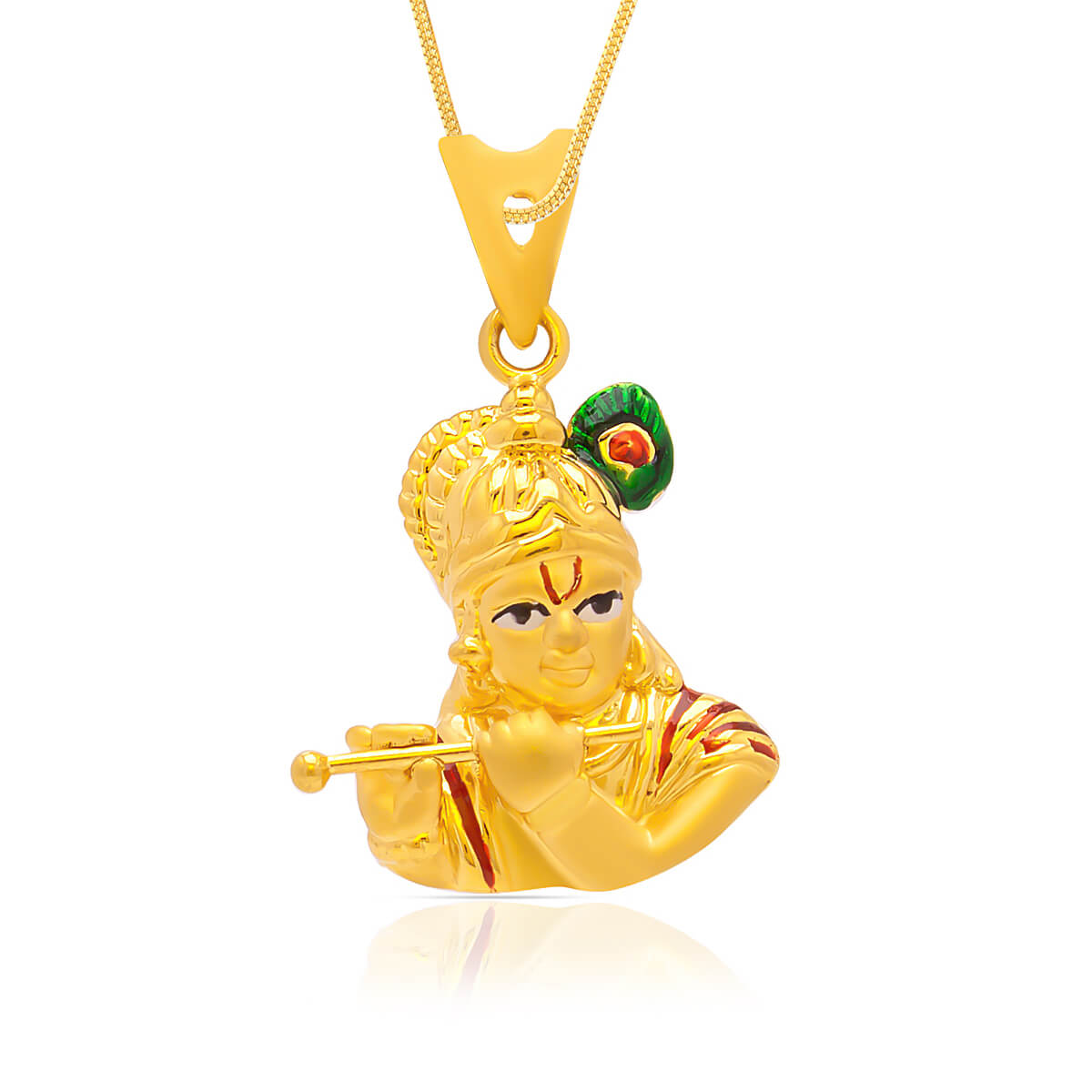 Krishna Basari Enamel Gold 22kt God Locket