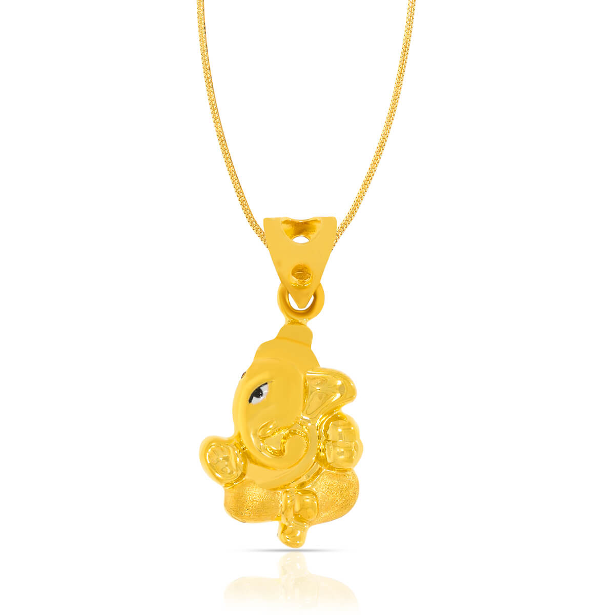 Gnesha Side Face Gold God Pendant with Free Gold Coin