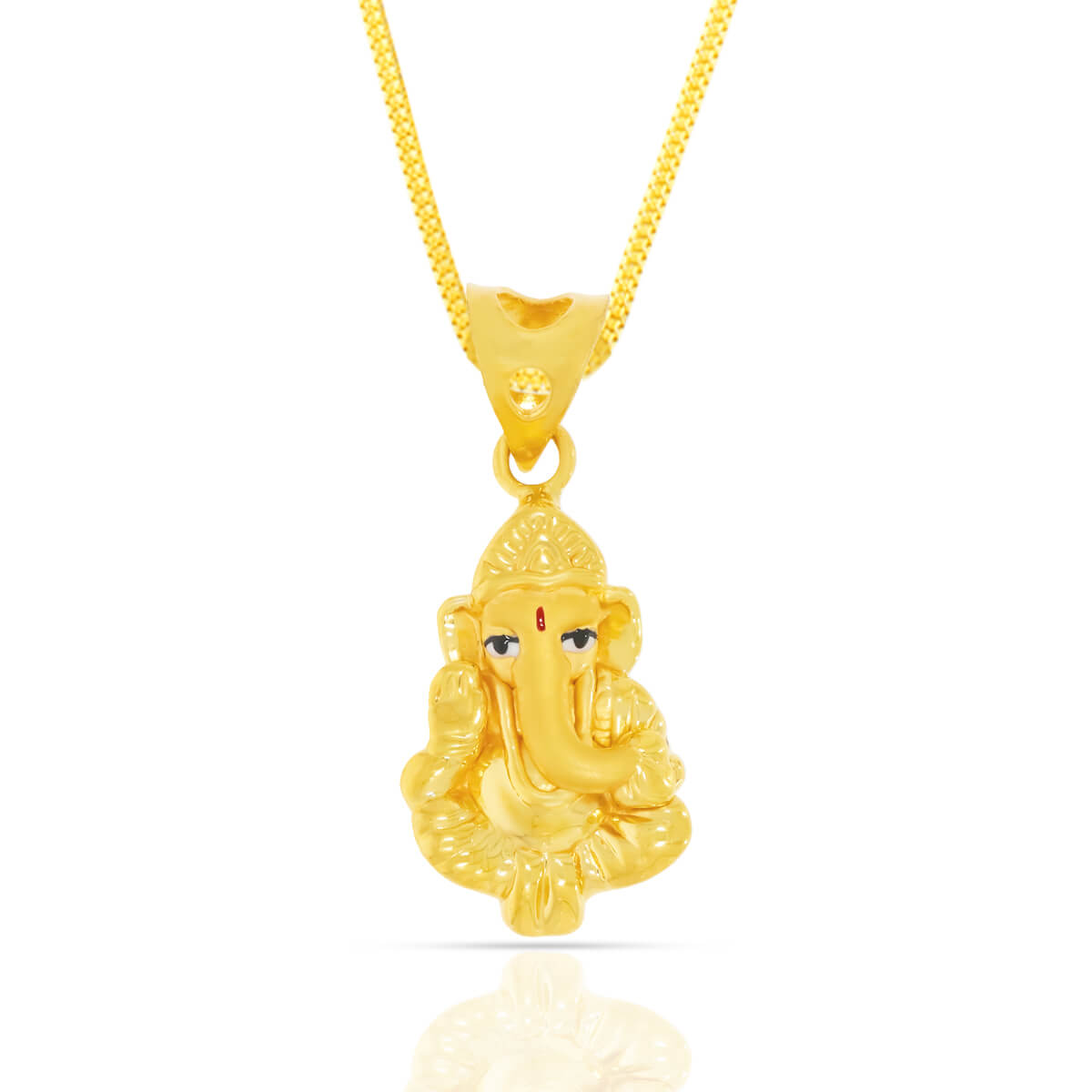 Ganpati Bhupati God Gold Pendant with Free Gold Coin