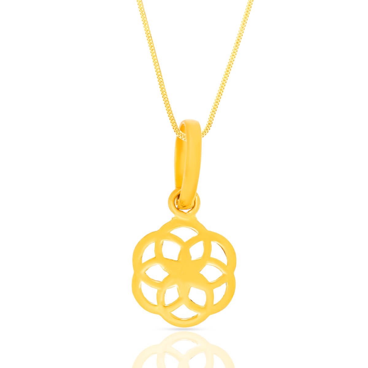 Bloom Laser Cut Gold Pendant with Free Gold Coin