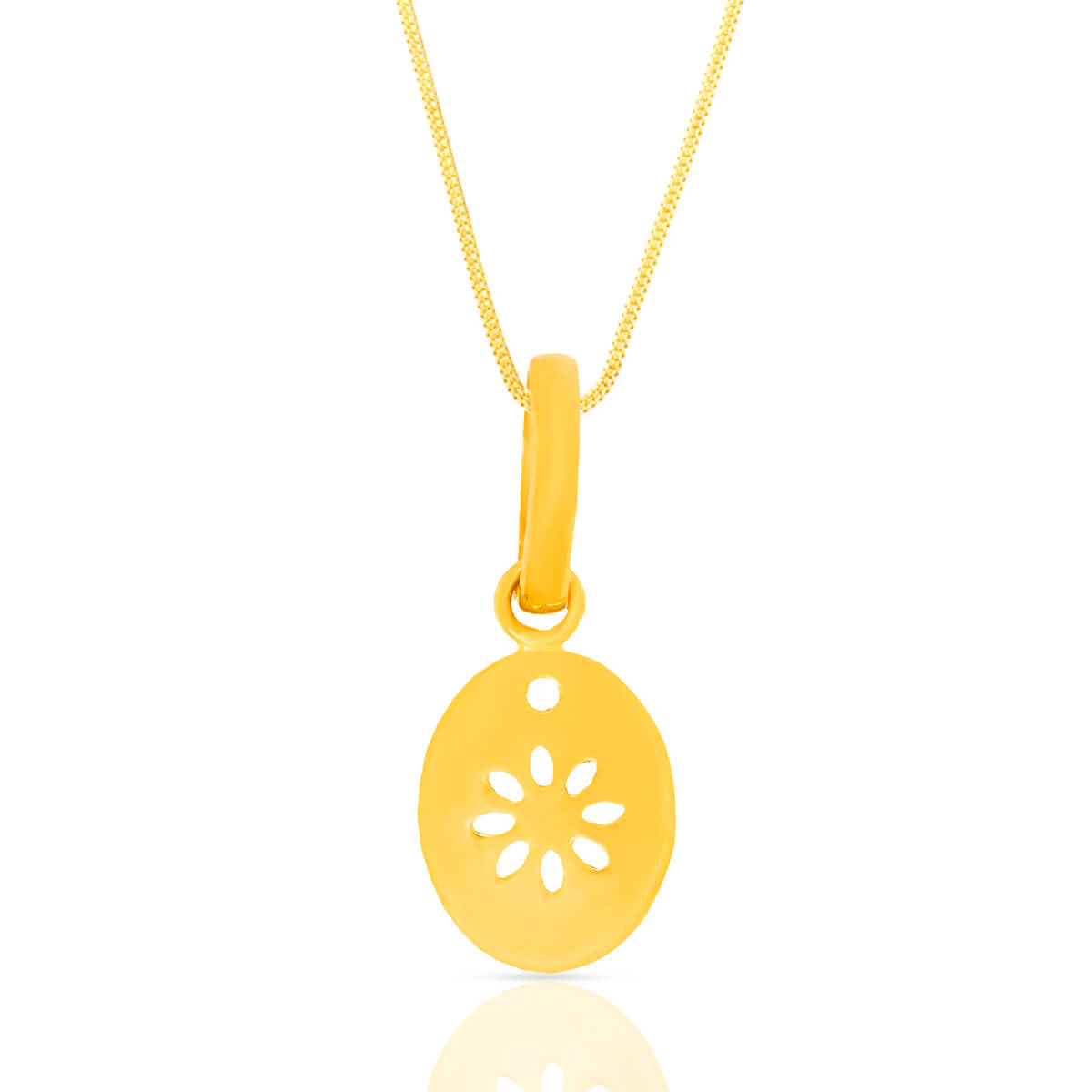 Tiny Flower Cut Design Gold Pendant with Free Gold Coin