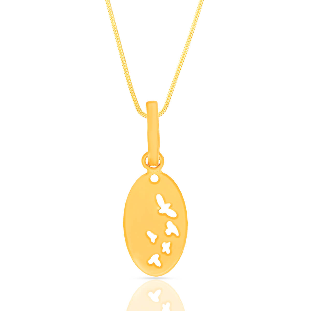 Birds Design Laser Cut Gold Pendant with Free Gold Coin