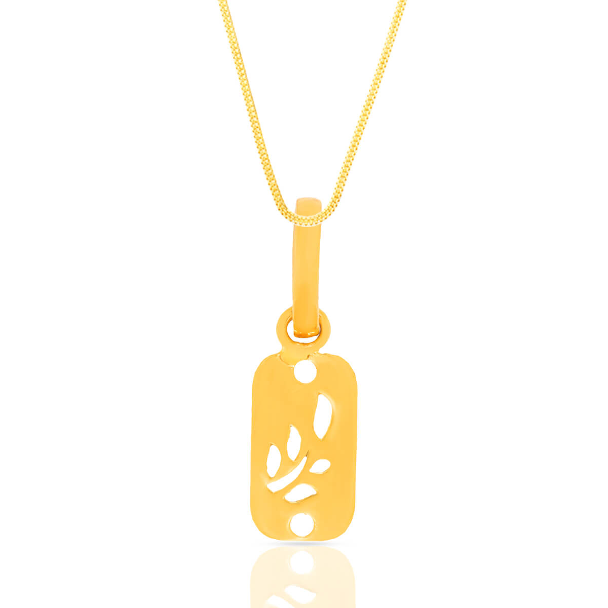 Leaf Design Laser Cut Gold Pendant