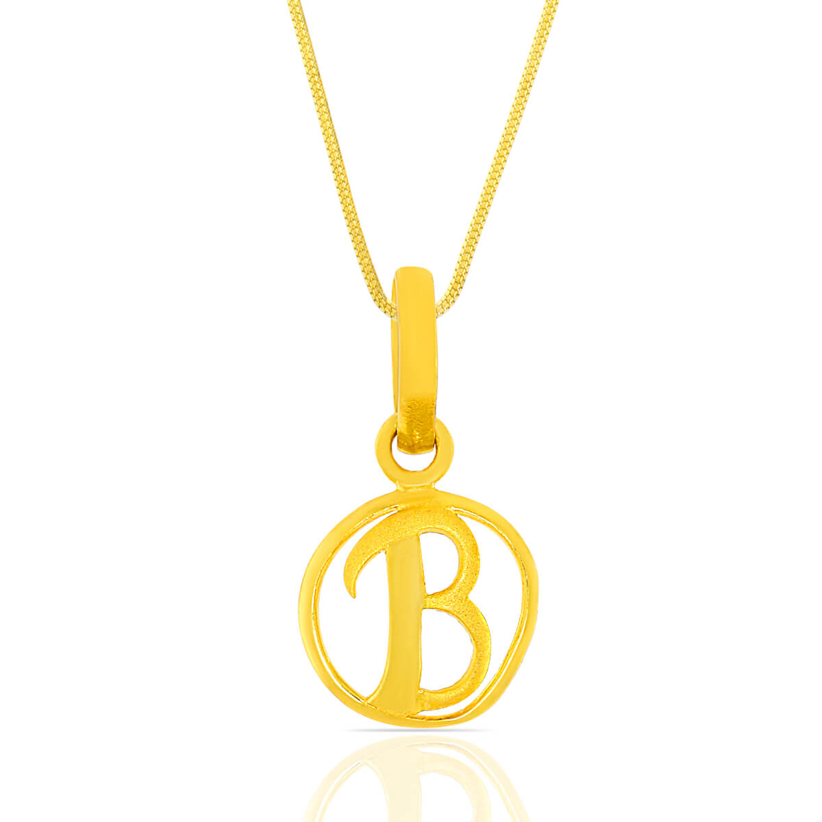 Bloom B Letter Gold Pendant with Free Gold Coin