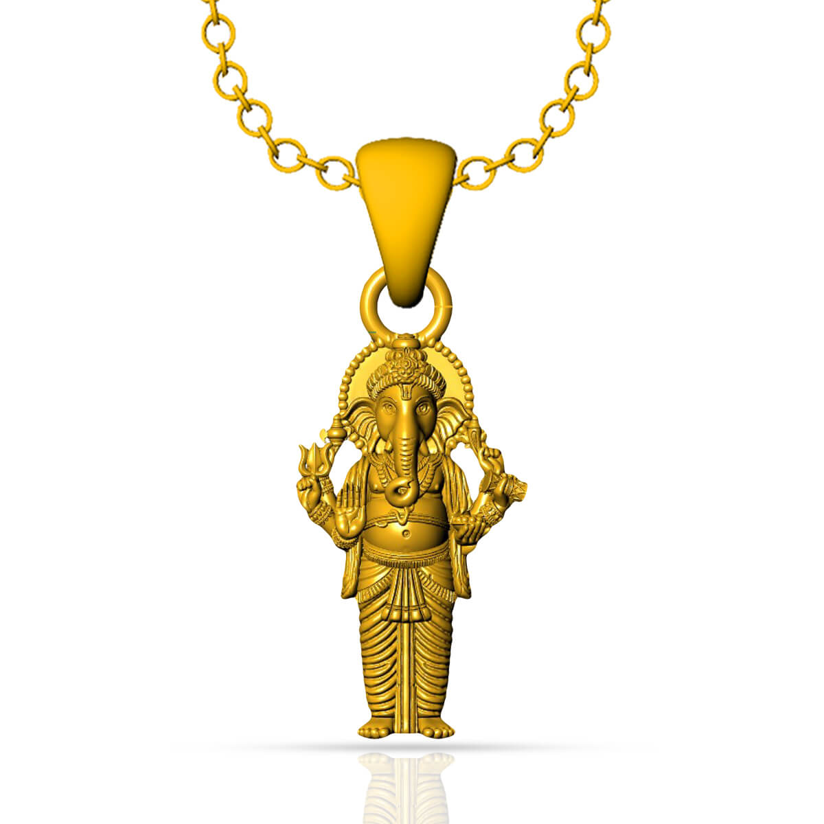 Ganesh Standing Gold God Pendant