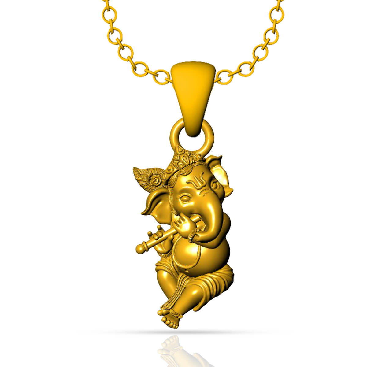 Bal Krishna Ganesha Gold God Pendant