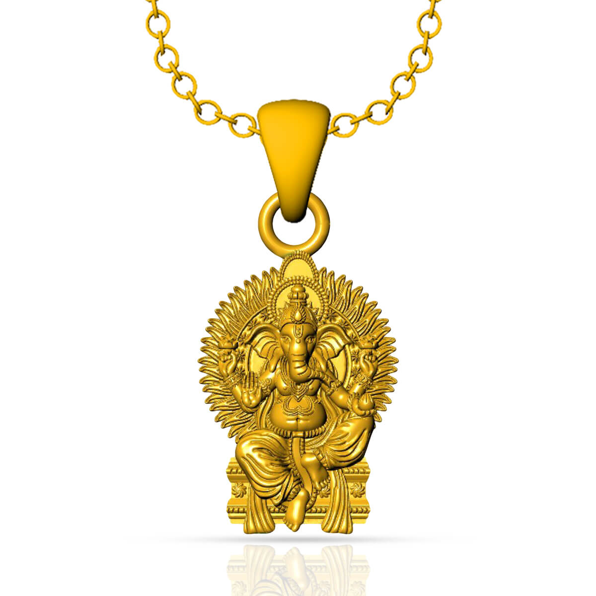 Raja Ganesha Gold God Pendant