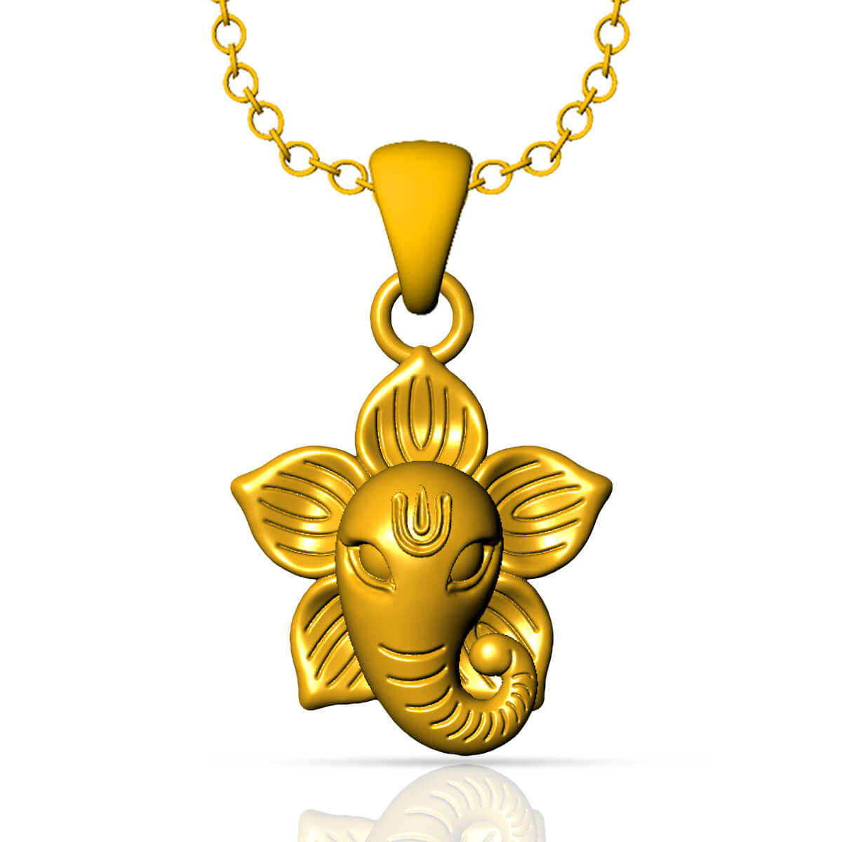 Ekdant Floral Ganesh Gold God Pendant