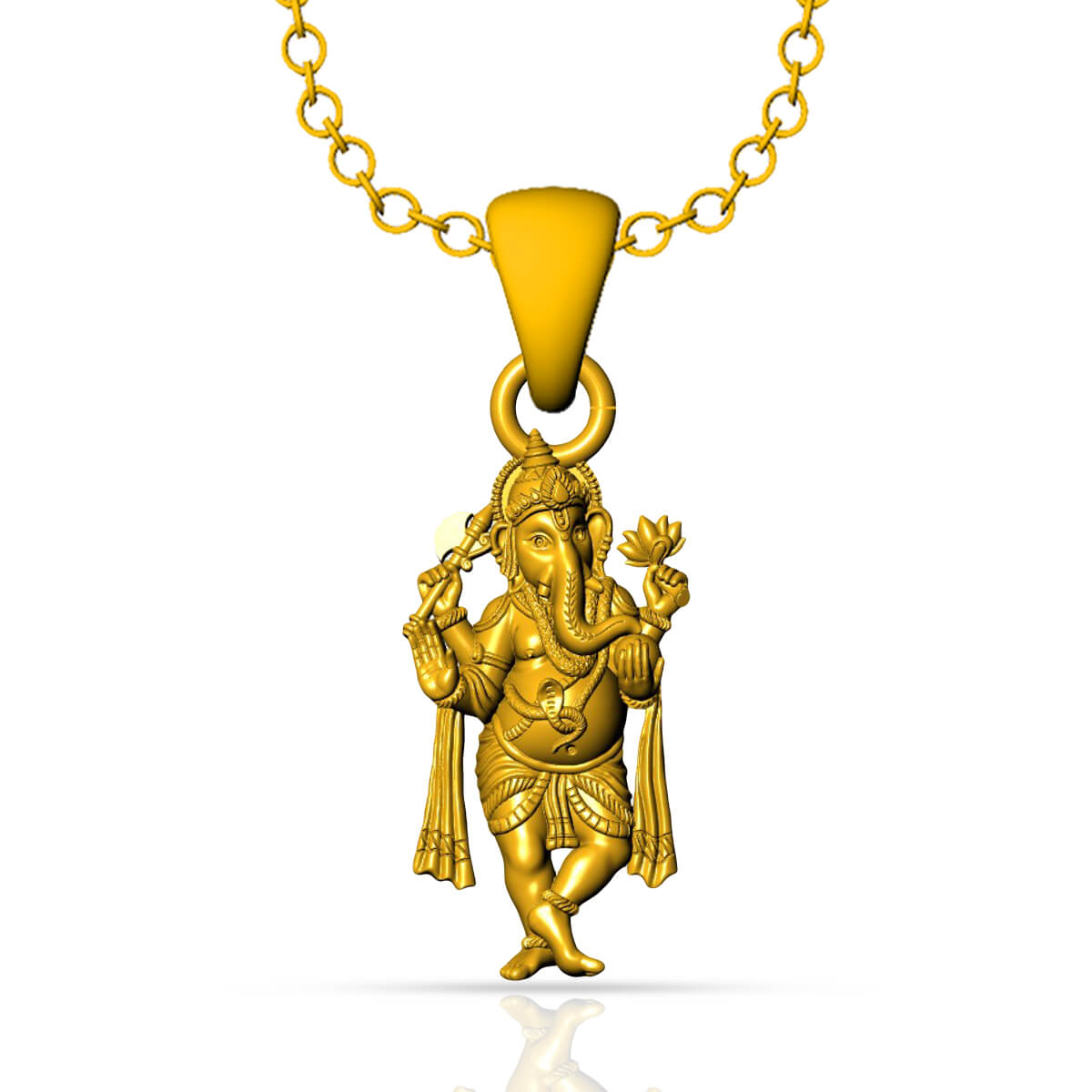 Ganesha Mudra Gold Pendant God