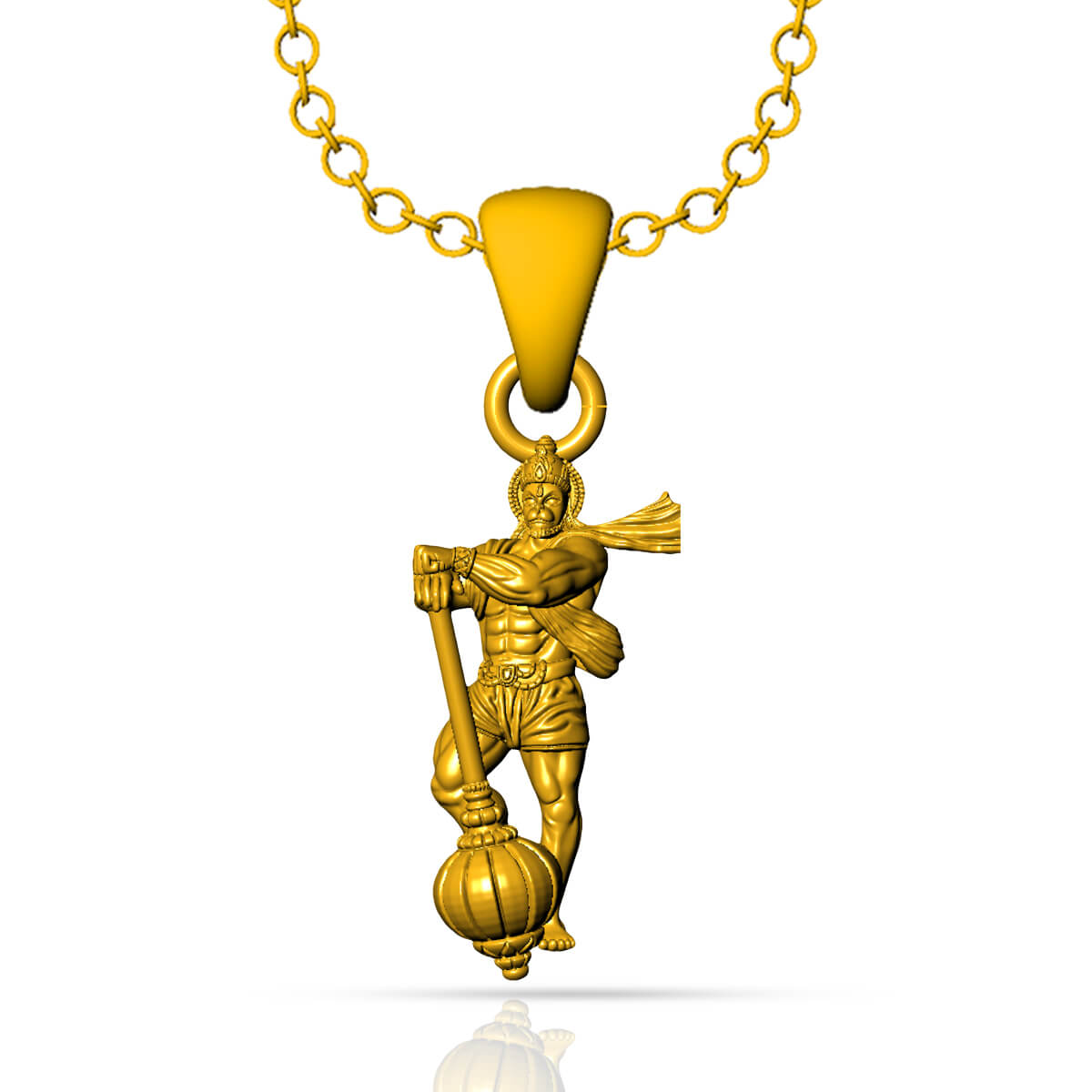 Pawan Putra Hanuman Gada Gold Pendant