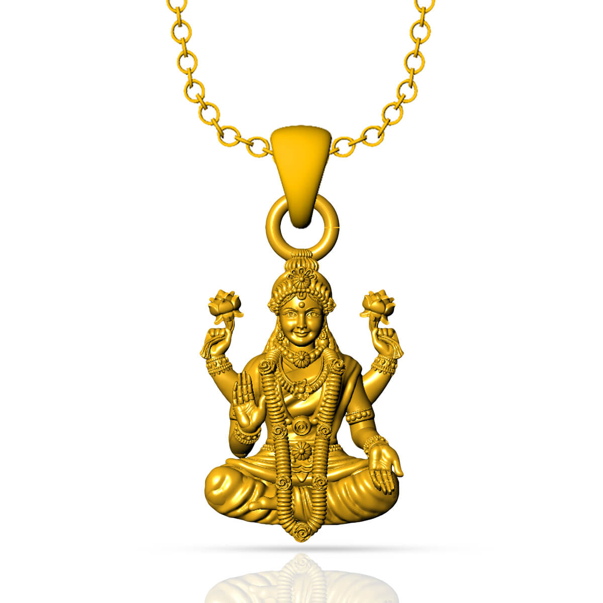 Godess Laxmi Gold God Pendant with Free Gold Coin