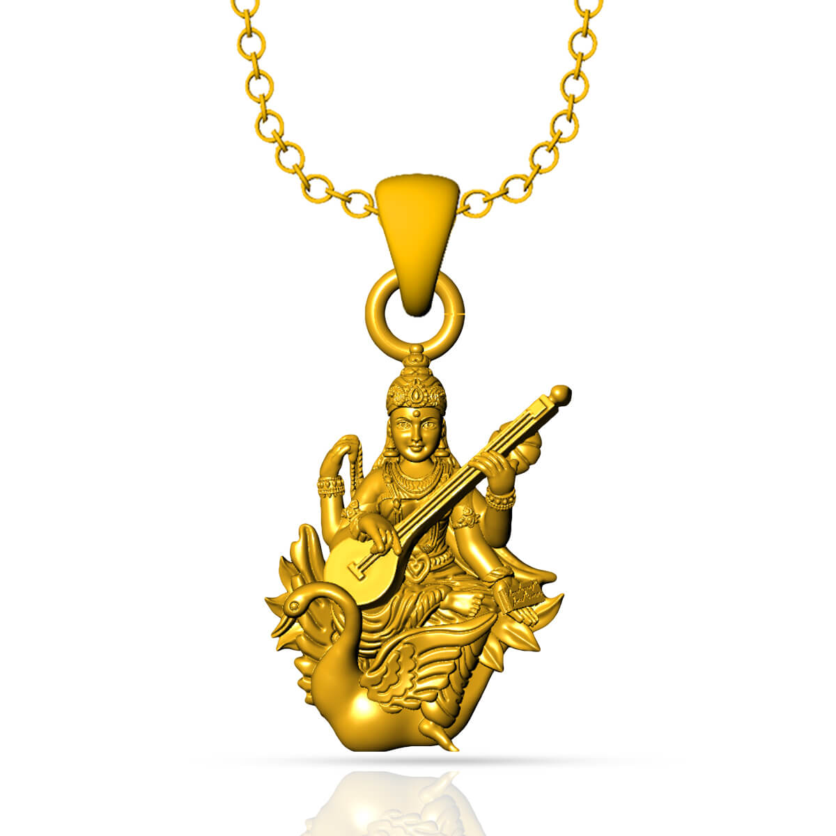 Padamakshi Godess Gold Pendant with Free Gold Coin