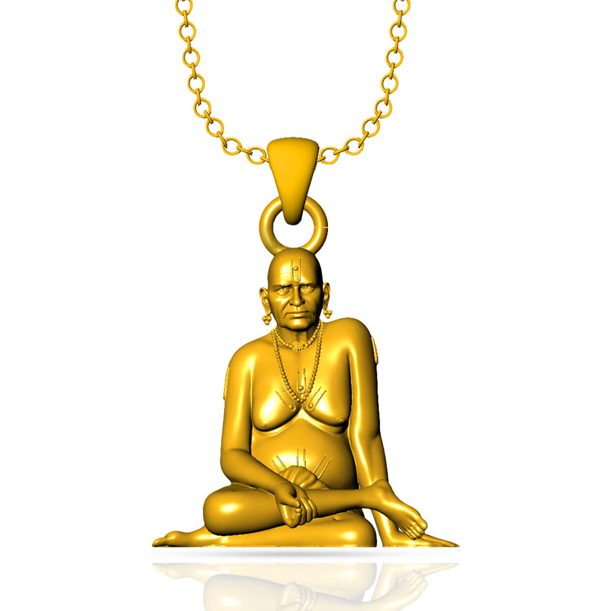 Shree Swami Samartha Gold 22kt Pendant with Free Gold Coin