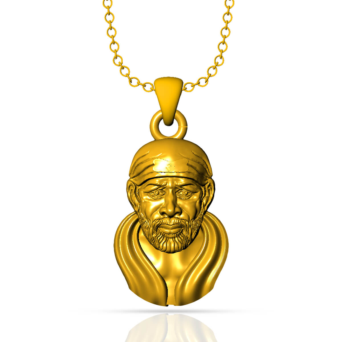 Shirdi Sai Baba Gold Pendant with Free Gold Coin