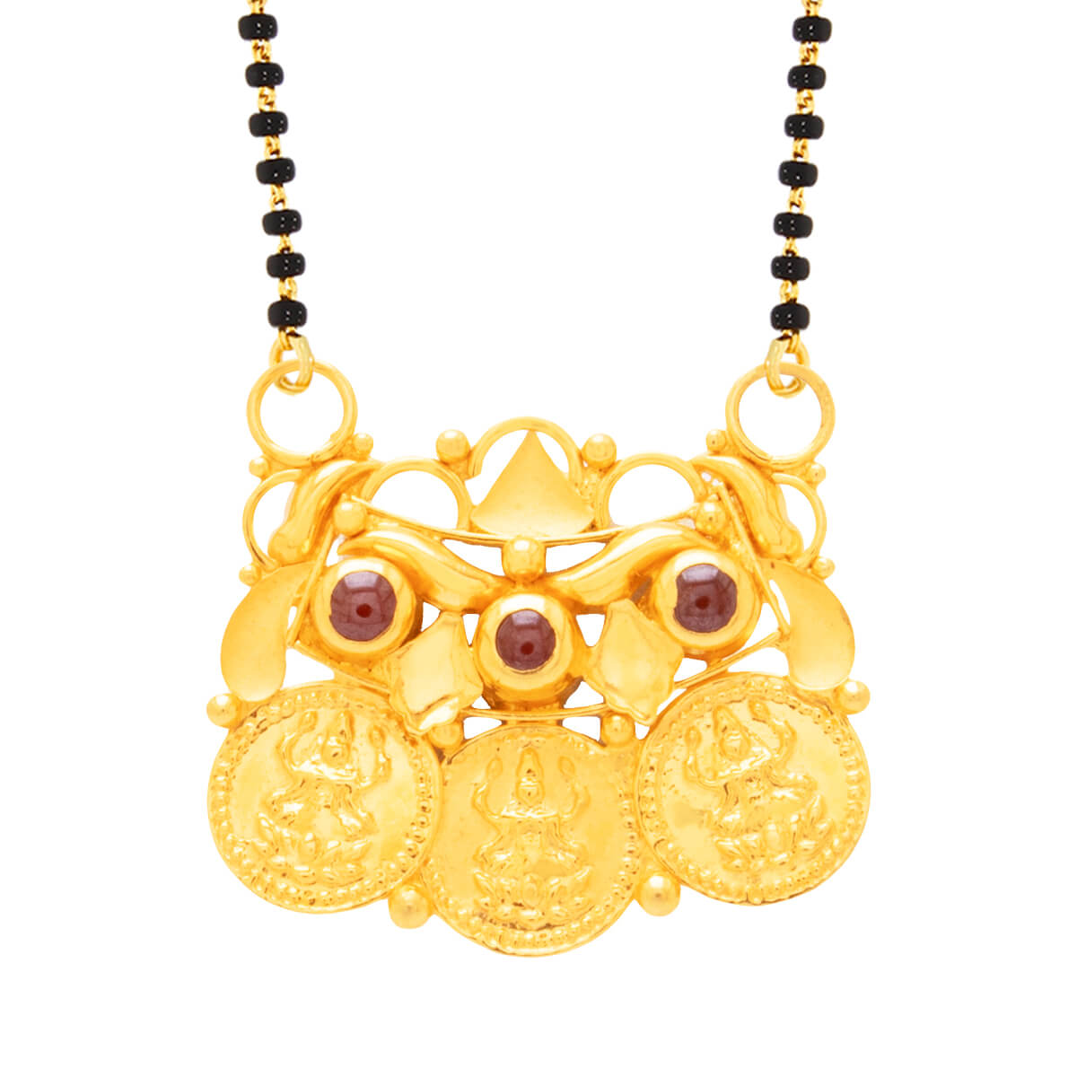 Jaswik Gold Mangalsutra Pendant with Free Gold Coin