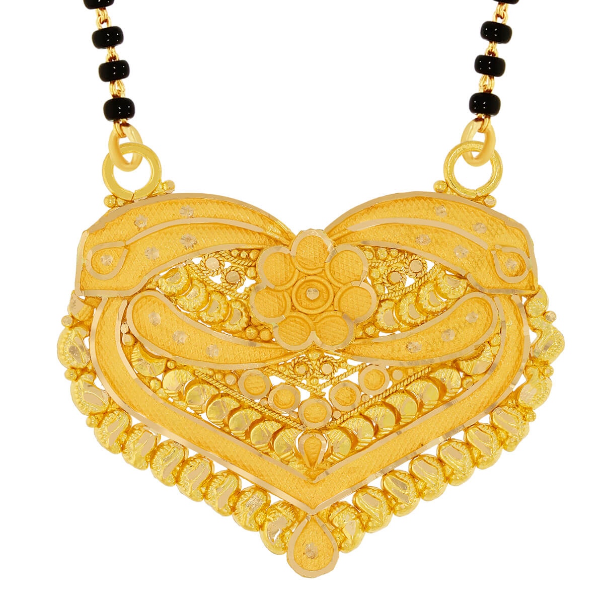 Pure Heart Gold Mangalsutra Pendant with Free Gold Coin