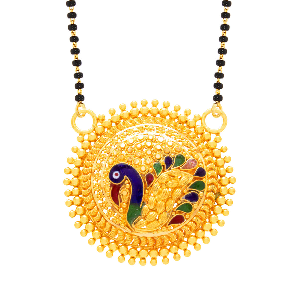 Heritage Beauty Gold Mangalsutra Pendant with Free Gold Coin