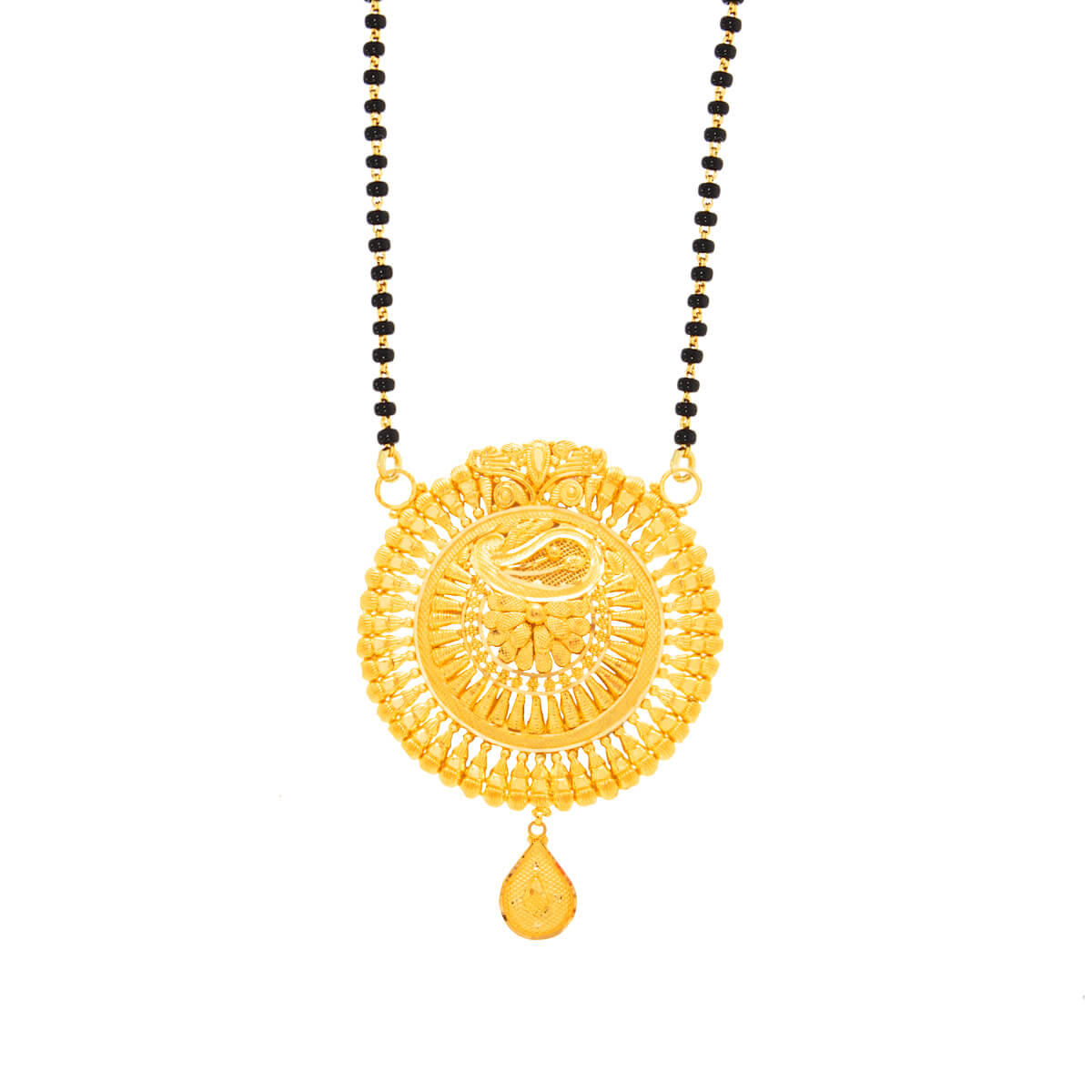 Yolina Gold Mangalsutra Pendant with Free Gold Coin