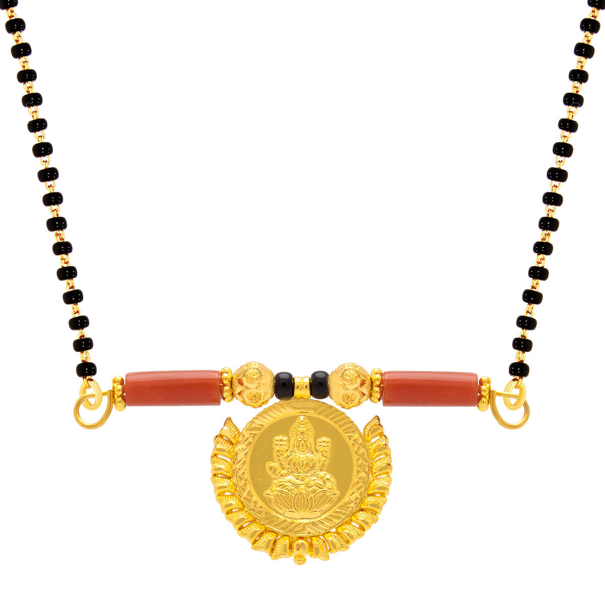 Mystic Knot Gold Mangalsutra Pendant with Free Gold Coin