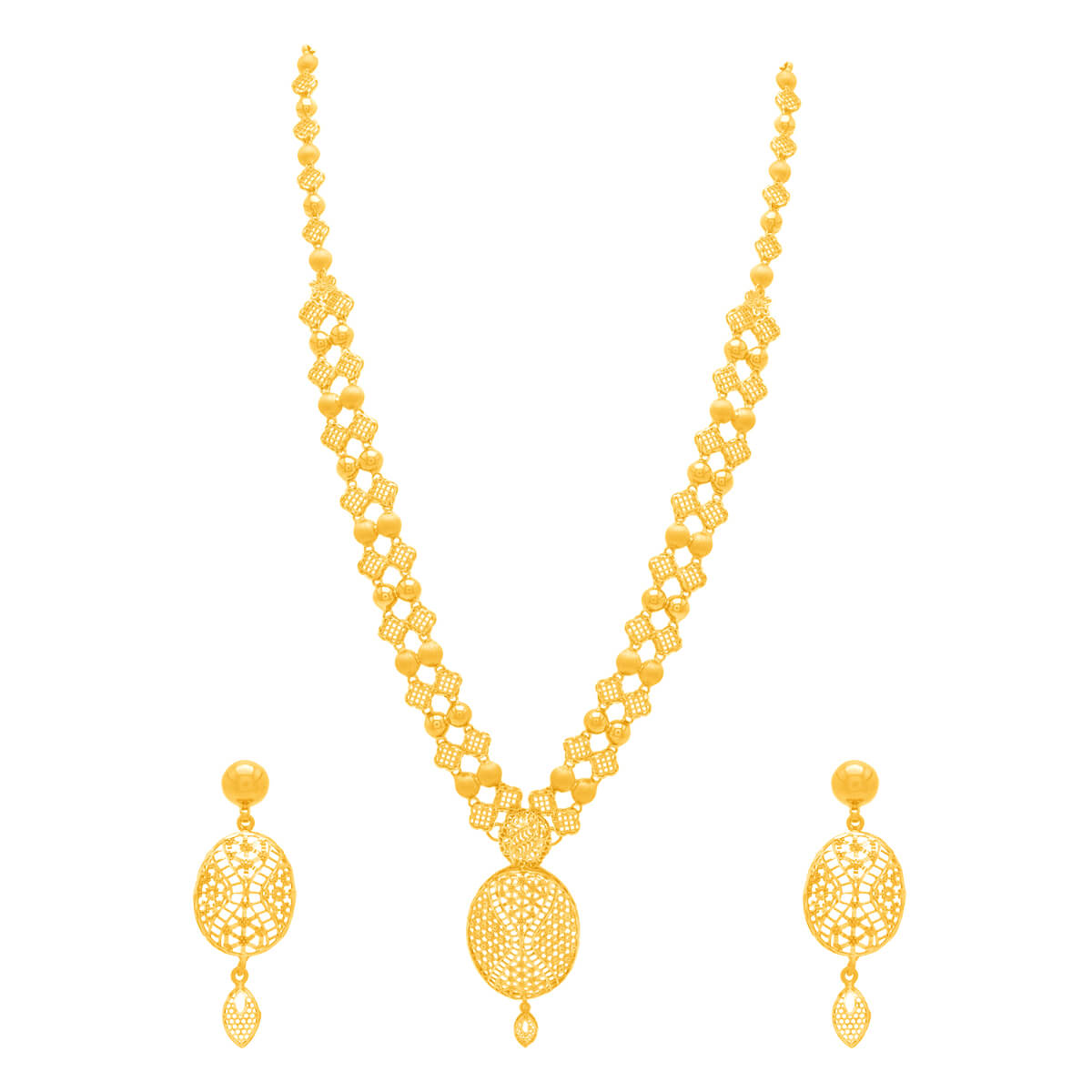 Arunima Gold Necklace Set with Free Gold Coin